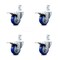 Service Caster 3.5 Inch Blue Poly Swivel 7/8 Inch Square Stem Caster Set Total Lock Brake SCC SCC-SQTTL20S3514-PPUB-BLUE-78-4 - alternate 1